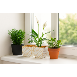 2 pentru 1: Ghiveci decorativ auriu