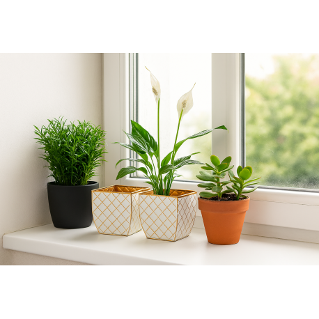 2 pentru 1: Ghiveci decorativ auriu