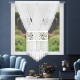 Panou decorativ de fereastră 120x180 cm pe bandă, cu model ajurat şi broderie argintie