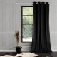 Draperie din velur glamour negru cu inele 140x250cm
