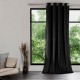 Draperie din velur glamour negru cu inele 140x230cm