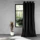 Draperie din velur glamour negru cu inele 140x230cm