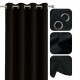 Draperie din velur glamour negru cu inele 140x230cm