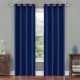 Draperie glamour din velur bleumarin 140x230 cm cu inele
