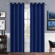 Draperie glamour din velur bleumarin 140x230 cm cu inele