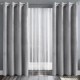 Draperie glamour din catifea gri deschis 140 x 230 cm cu inele