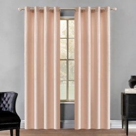 Draperie glamour din catifea bej 140 x 230 cm cu inele (1 buc.)