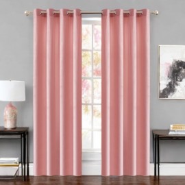 Draperie glamour din catifea roz pudrat 140 x 250 cm cu inele (1 buc.)