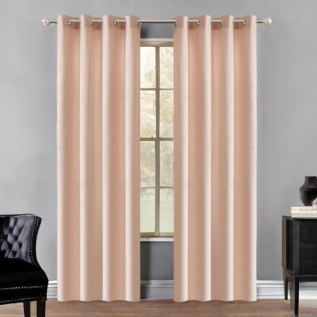 Draperie glamour din catifea bej 140 x 250 cm cu inele