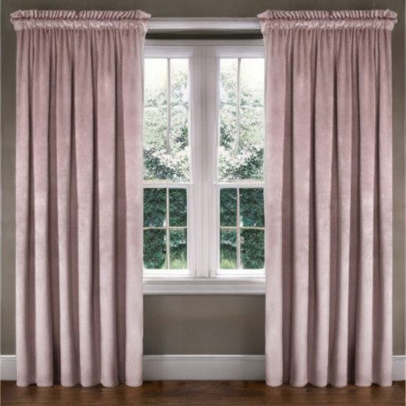Draperie glamour din catifea roz pudrat 140 x 230 cm cu bandă