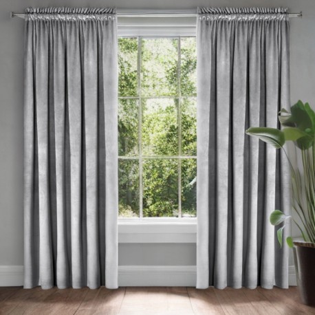 Draperie glamour din catifea gri deschis 140 x 230 cm cu bandă