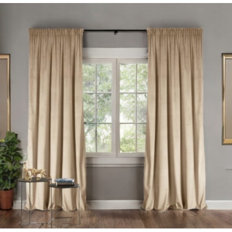 Draperie glamour din catifea bej 140 x 230 cm cu bandă
