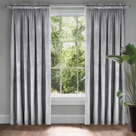 Draperie glamour din catifea gri deschis 140 x 250 cm cu bandă (1 buc.)