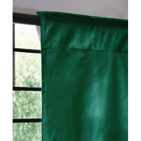 Draperie glamour din catifea verde bottle green 140 x 270 cm cu bandă