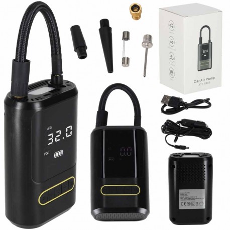 Mini compresor multifuncţional cu pompă de bicicletă USB şi powerbank