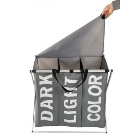 Coş de rufe cu 3 compartimente şi capac