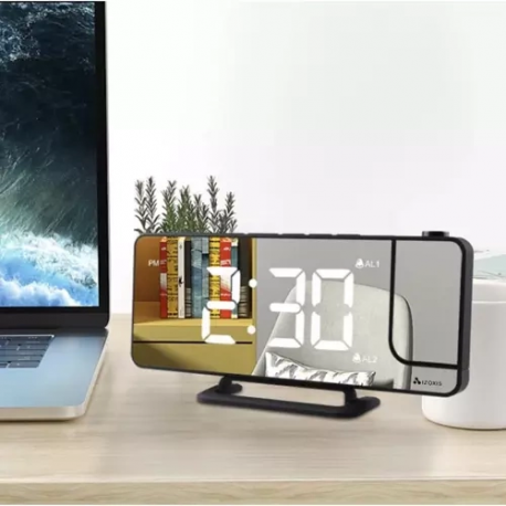 Ceas, alarmă, oglindă şi proiector 4 în 1