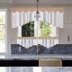 Set: perdea de bucătărie din voal 200x80 cm + perdele scurte 90x50 cm