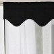 Set: perdea de bucătărie din voal 200x80 cm + perdele scurte 90x50 cm, cu bordură neagră