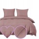 Set de lenjerie din damasc, 3 piese, culoare roz, 160x200 cm
