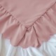 Set de lenjerie 3 piese cu volane, culoare roz, 160x200 cm