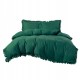 Set de lenjerie 3 piese cu volane, culoare verde, 200x220 cm