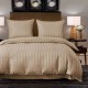 Set de lenjerie din damasc, 3 piese, culoare bej, 160x200 cm