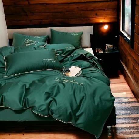 Set de lenjerie din microfibră 200x220 cm, 3 piese, culoare verde