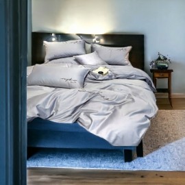 Set de lenjerie din microfibră, 3 piese, 160x200 cm, în culoare gri deschis