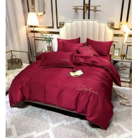 Set de lenjerie din microfibră, 3 piese, 160x200 cm, în culoare roşie