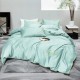 Set de lenjerie 3 piese cu broderie, culoare mentă, 160x200 cm