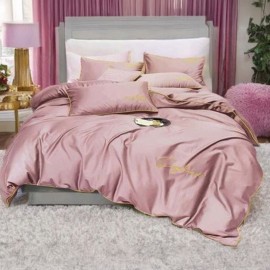 Set de lenjerie din microfibră 200x220 cm, 3 piese, culoare roz