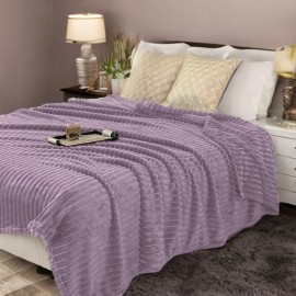 Pătură mov cu dungi 3D