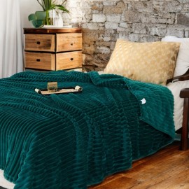 Pătură verde cu dungi 3D