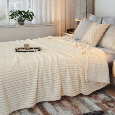 Pătură albă cu dungi 3D