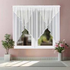 Perdea din voal, în două straturi, cu mărgele 400x155 cm