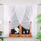 Perdea din voal cu dantelă florală tip gipure 400x160 cm
