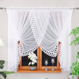 Perdea din voal cu dantelă florală tip gipure 400x160 cm