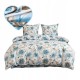 Set de lenjerie de pat din bumbac satinat, 3 piese, Flori, 200×160 cm