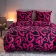 Set de lenjerie de pat din bumbac satinat, 3 piese, Inimi 200x160 cm