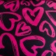 Set de lenjerie de pat din bumbac satinat, 3 piese, Inimi 200x160 cm