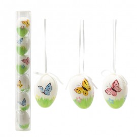 Set de 6 ornamente pictate pentru agăţat Fluturi