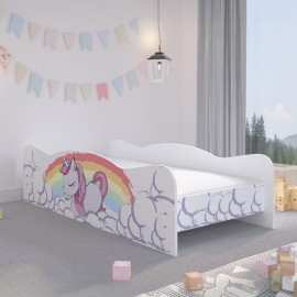 Pat pentru copii Unicorn cu curcubeu 140 × 70 cm