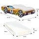 Pat pentru copii Maşină de curse galben-maro 140 × 70 cm