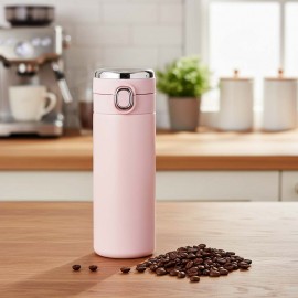 Cană termică de 420ml cu afişaj LED, roz