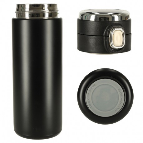 Cană termică de 420ml cu afişaj LED, negru