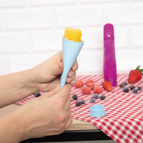 Cornet pentru îngheţată şi sorbet din silicon albastru