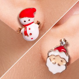 Cercei de Crăciun - Om de zăpadă + Mo? Crăciun