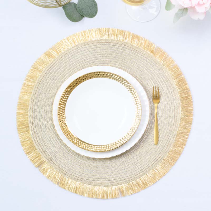 Suport farfurii decorativ rotund auriu