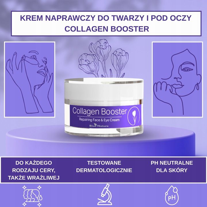 Cremă reparatoare pentru faţă şi ochi Collagen Booster
